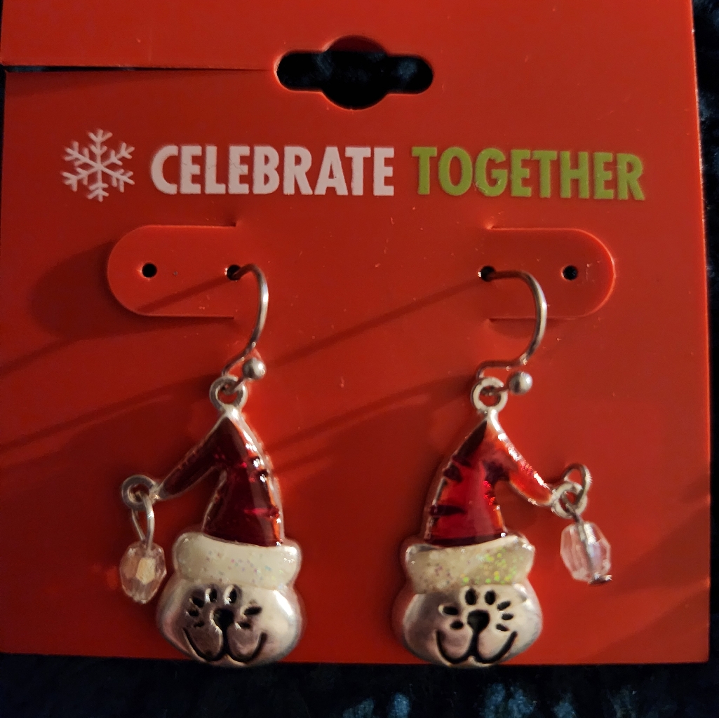 Cute Cat Christmas Earrings